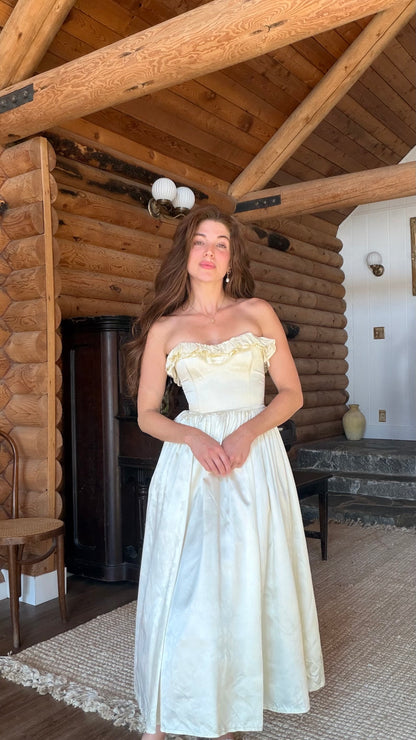 Rare Gunne Sax Buttercream Jacquard Dress