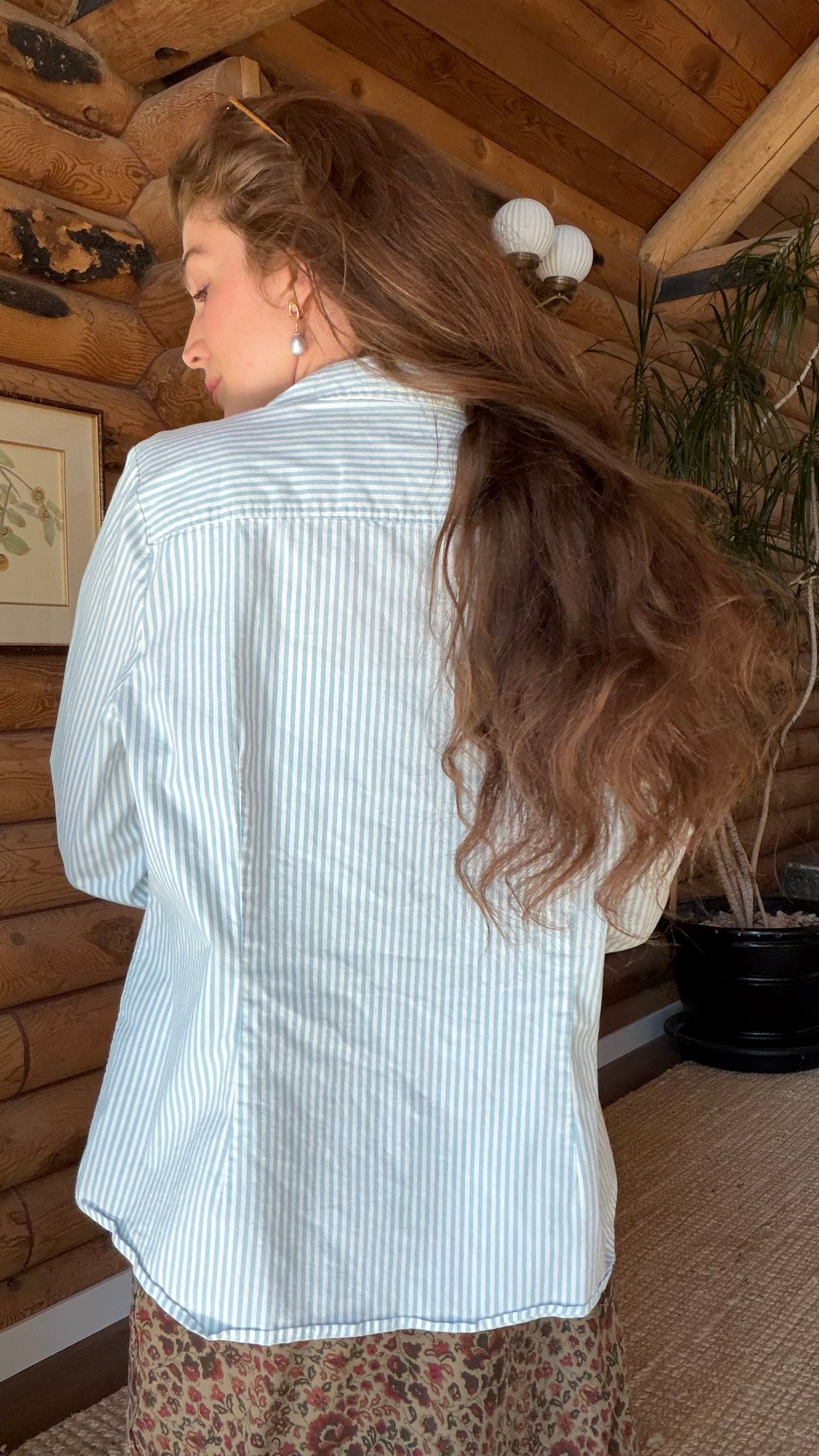 Blue Ticking Stripe Shirt