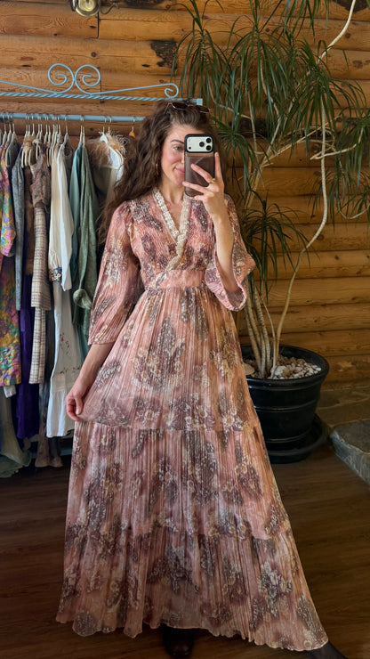 1970’s Dusty Rose Prairie Dress