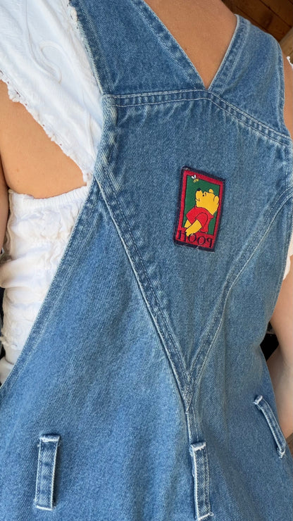 90s Winnie the Pooh Embroidered Denim Overalls