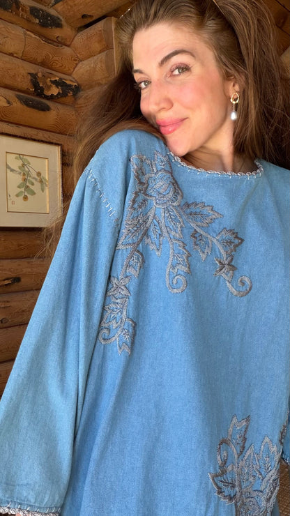 Bluebell Embroidered Cotton Set