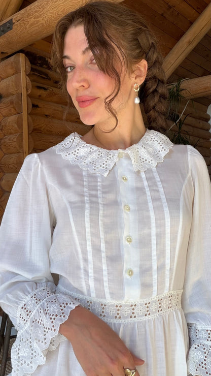 Edwardian French Eyelet Heirloom Dress