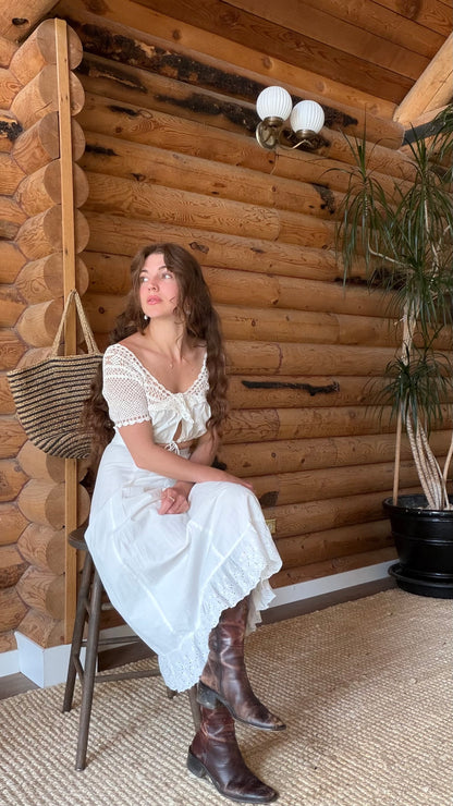 Edwardian Cotton Eyelet Petticoat Skirt