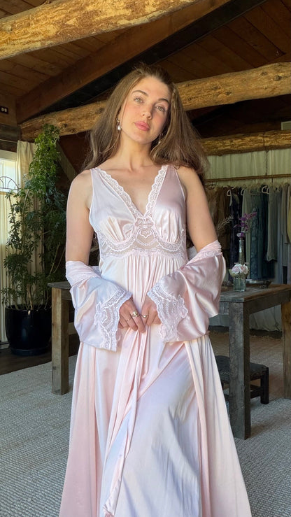 Blush Lace Peignoir Set
