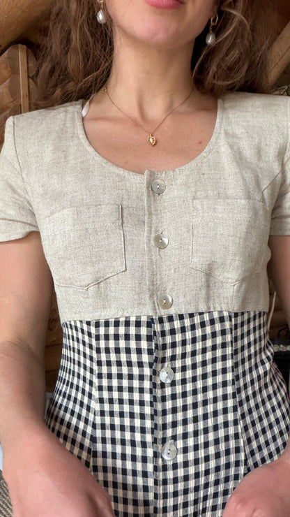 1990s Gingham Market Dress