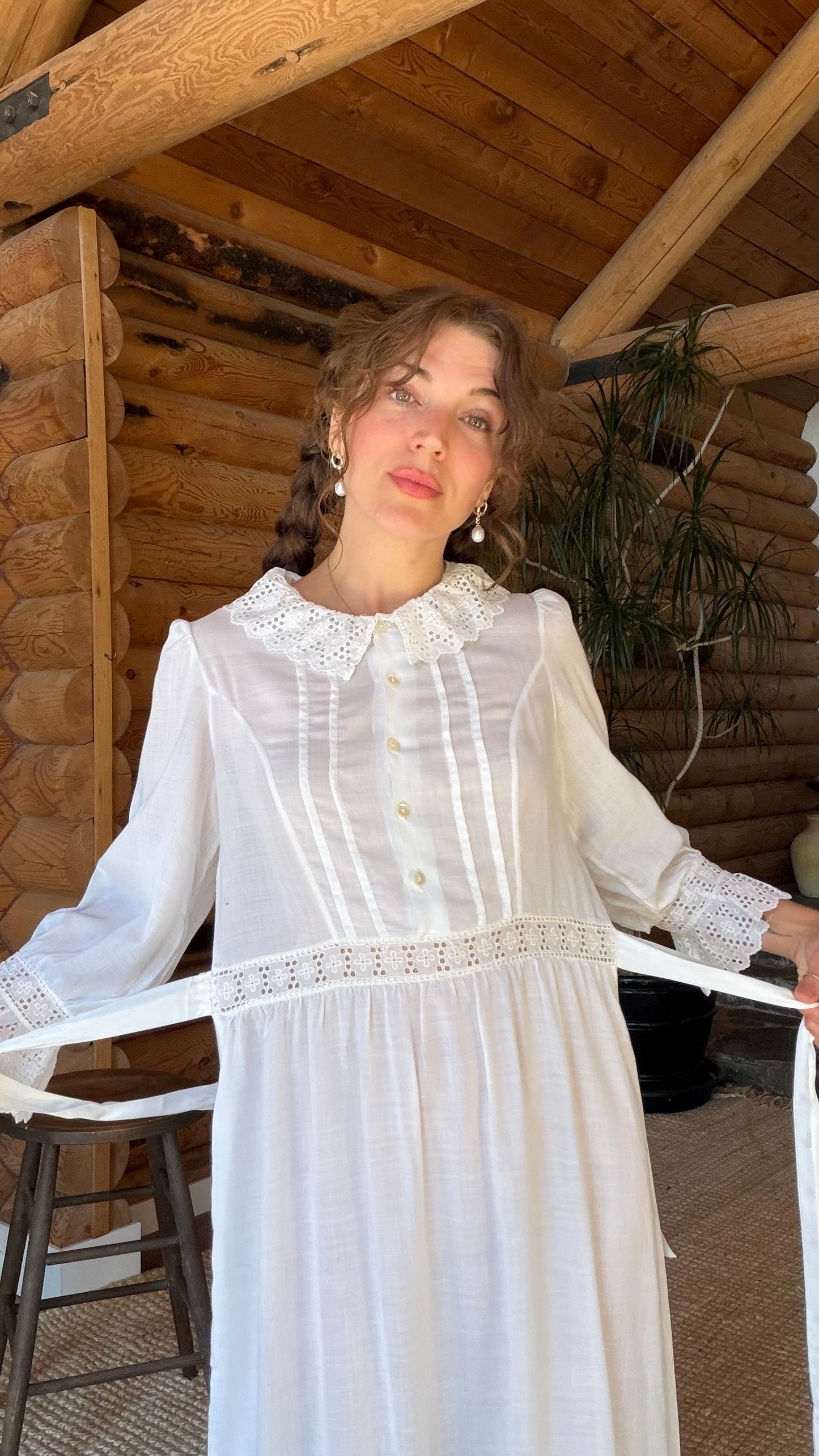 Edwardian French Eyelet Heirloom Dress