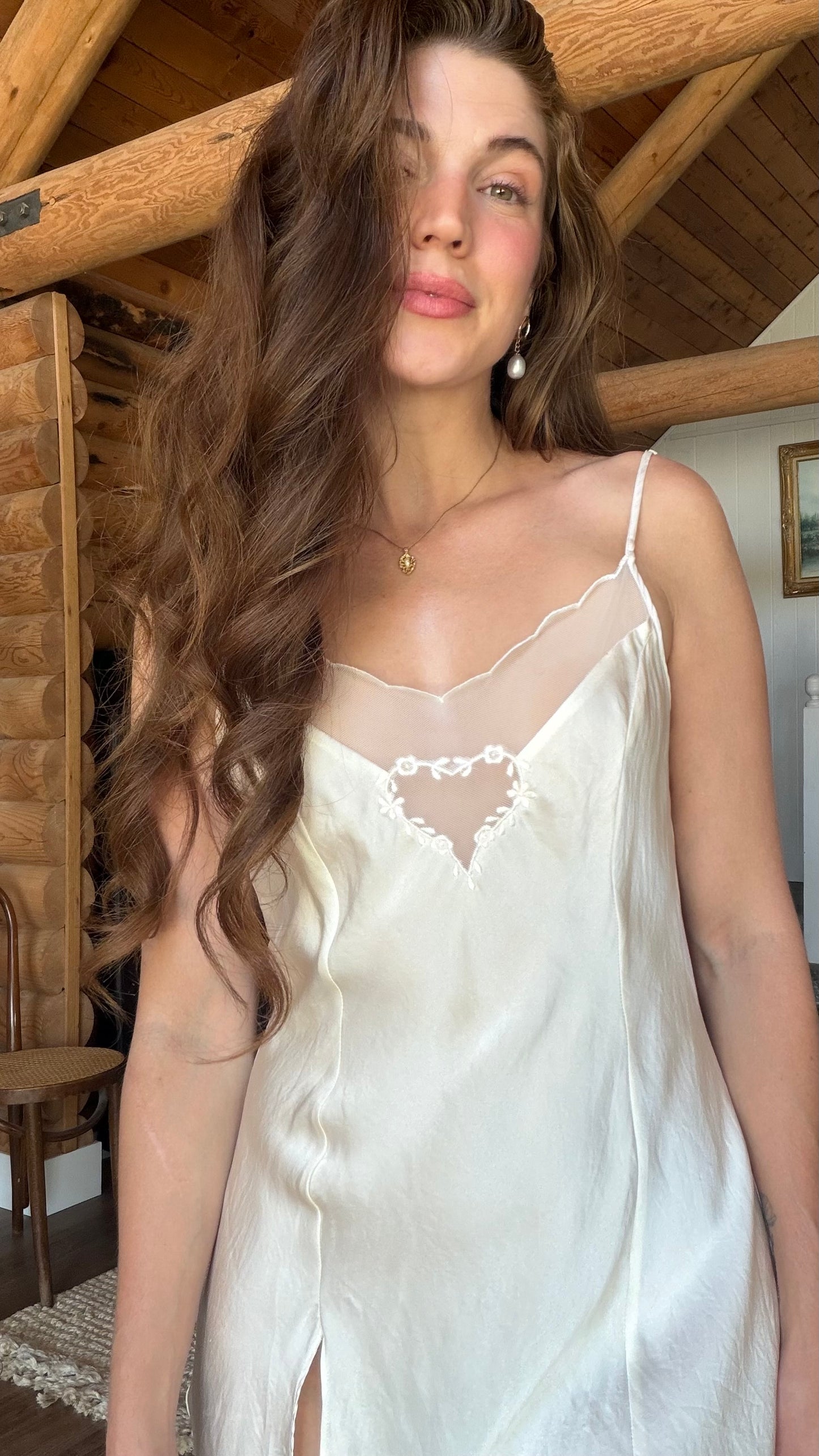 Gold Label Silk Heart Slip Dress