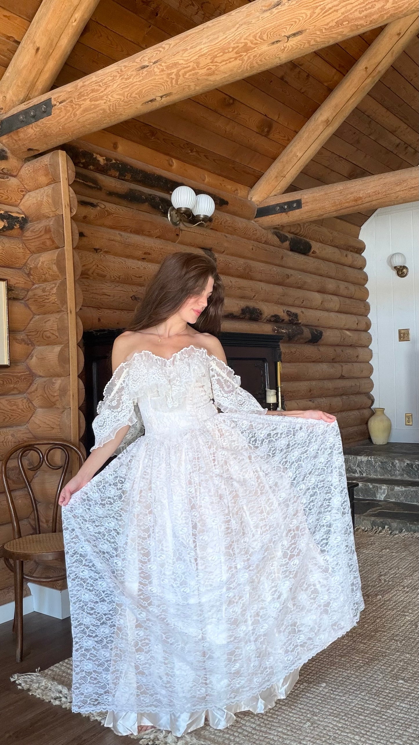 Rare Gunne Sax Blush Lace Bridal Gown