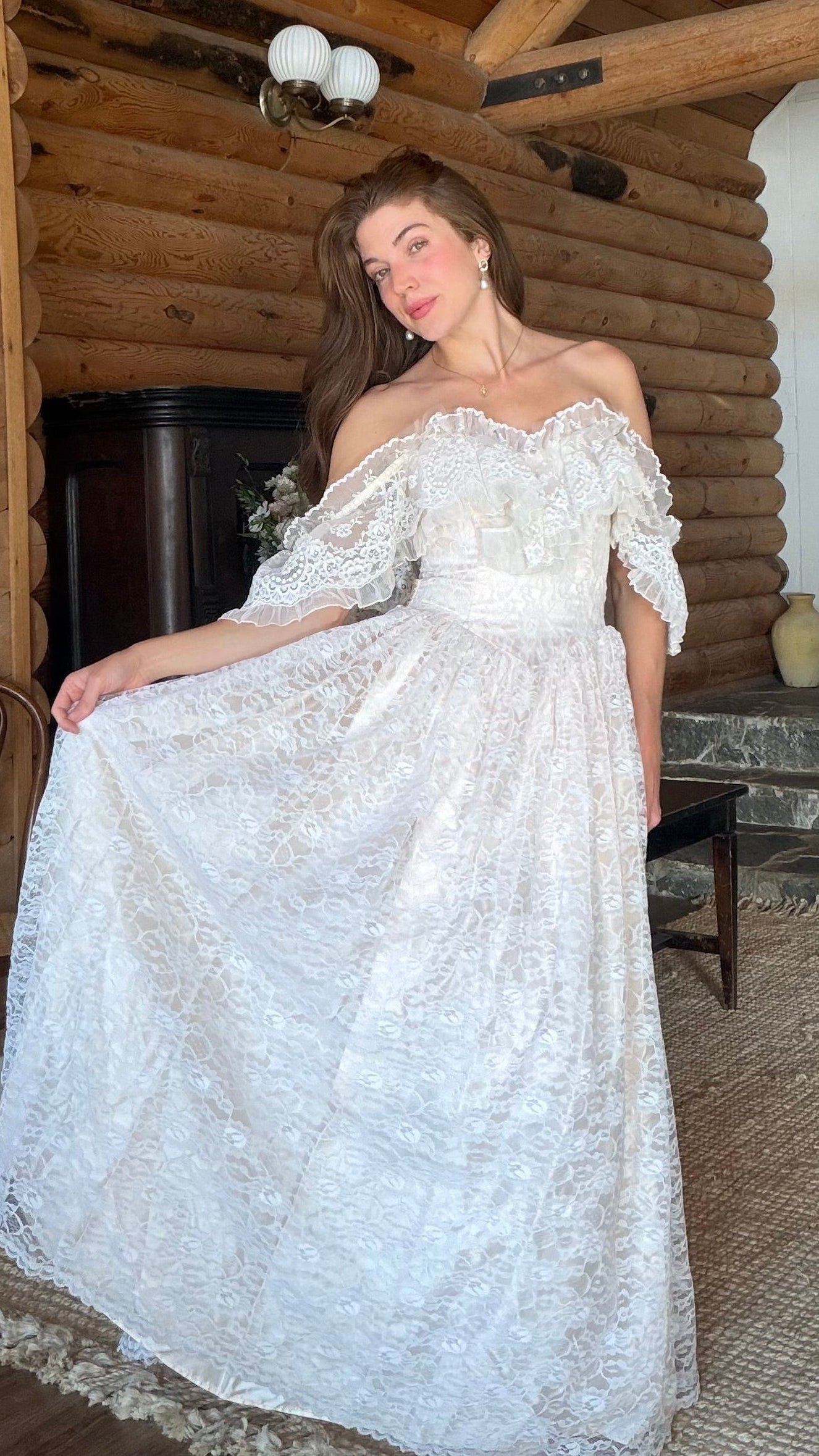 Rare Gunne Sax Blush Lace Bridal Gown