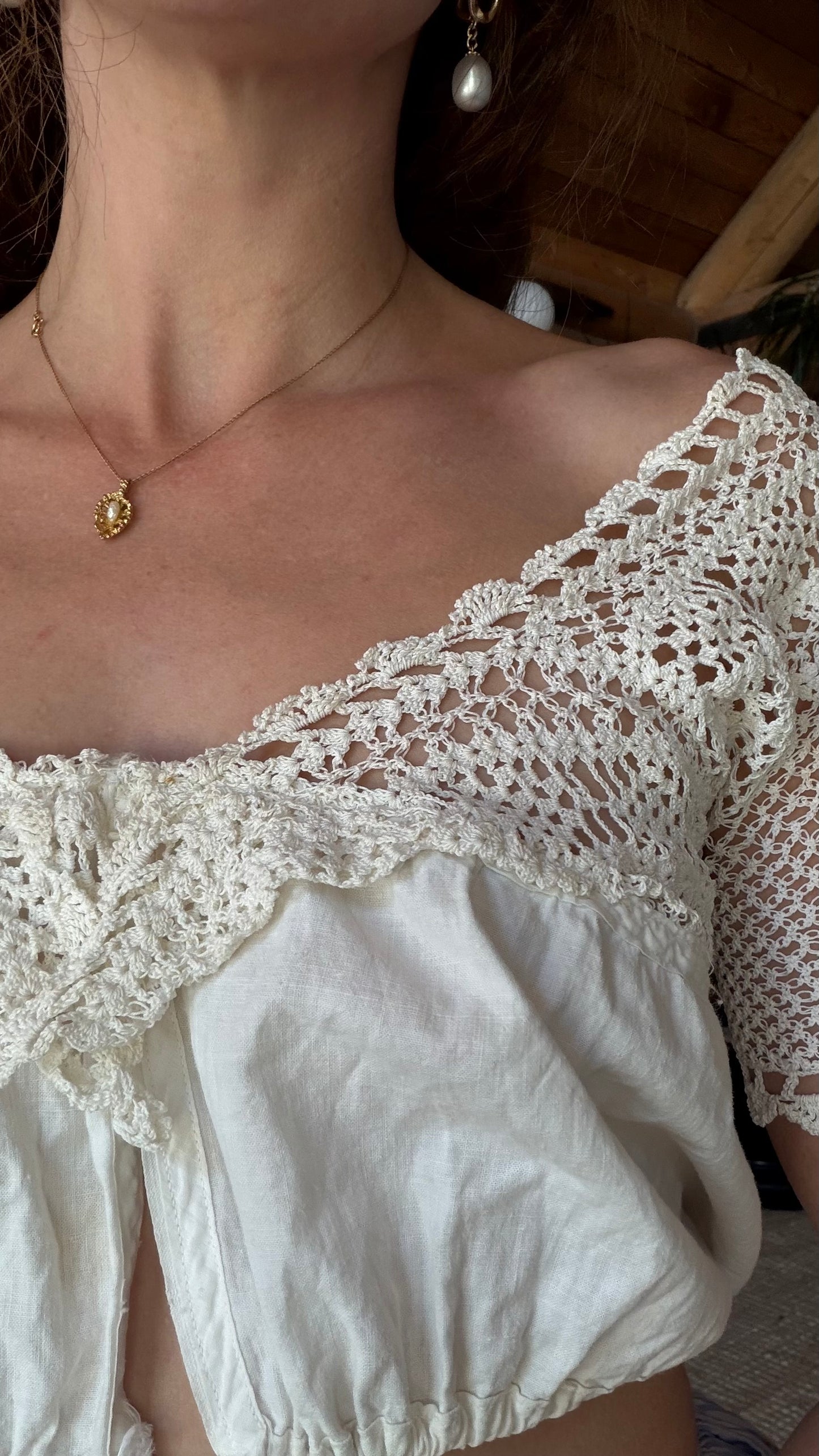 Edwardian Crochet Yoke Crop