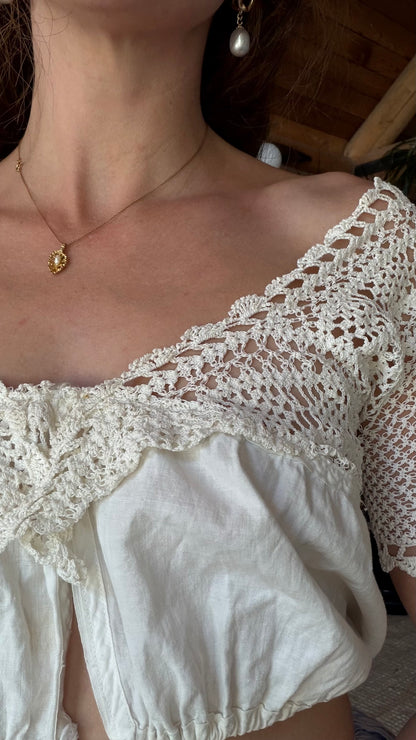 Edwardian Crochet Yoke Crop
