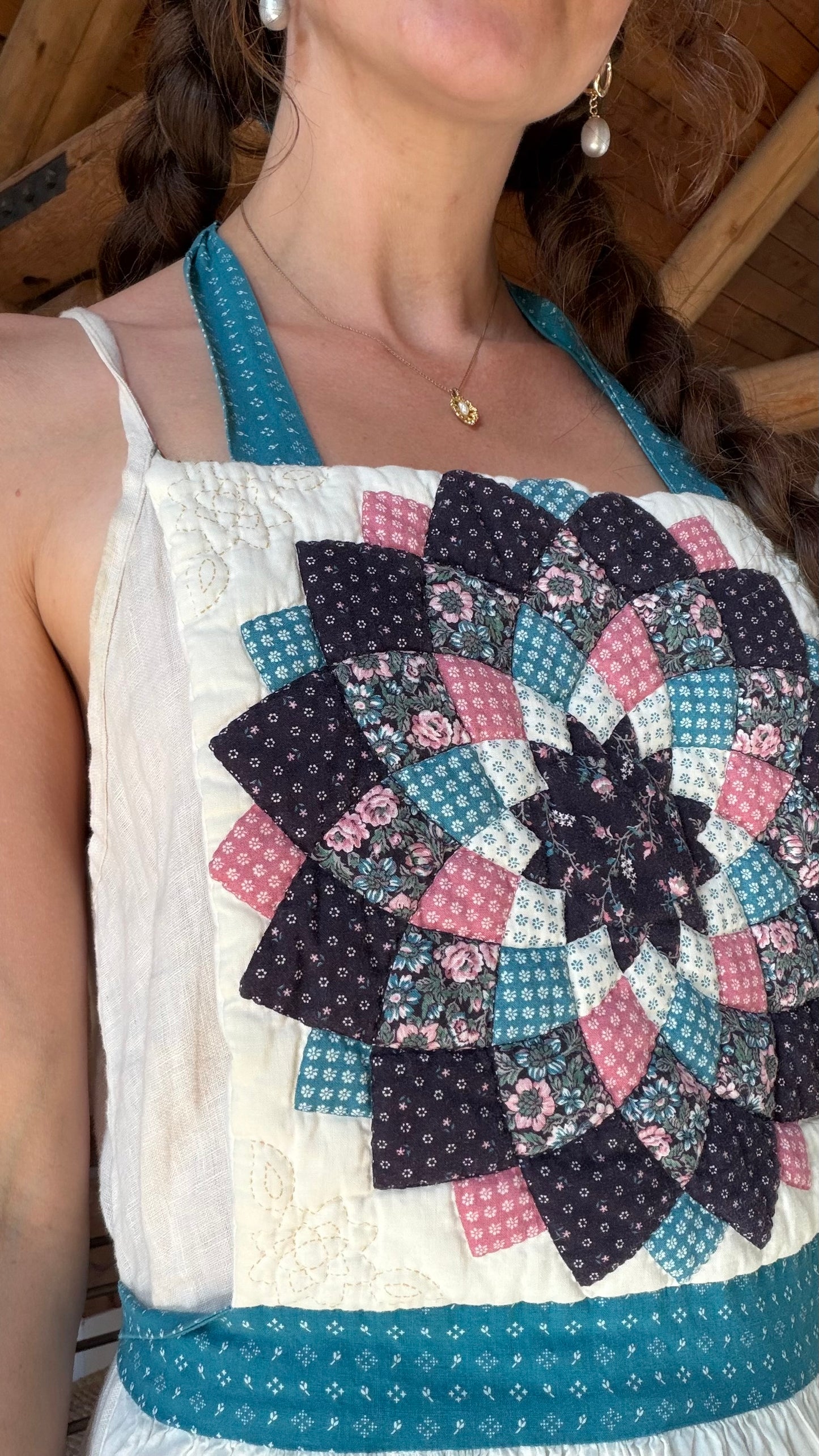 Rare Heirloom Quilt Star Apron