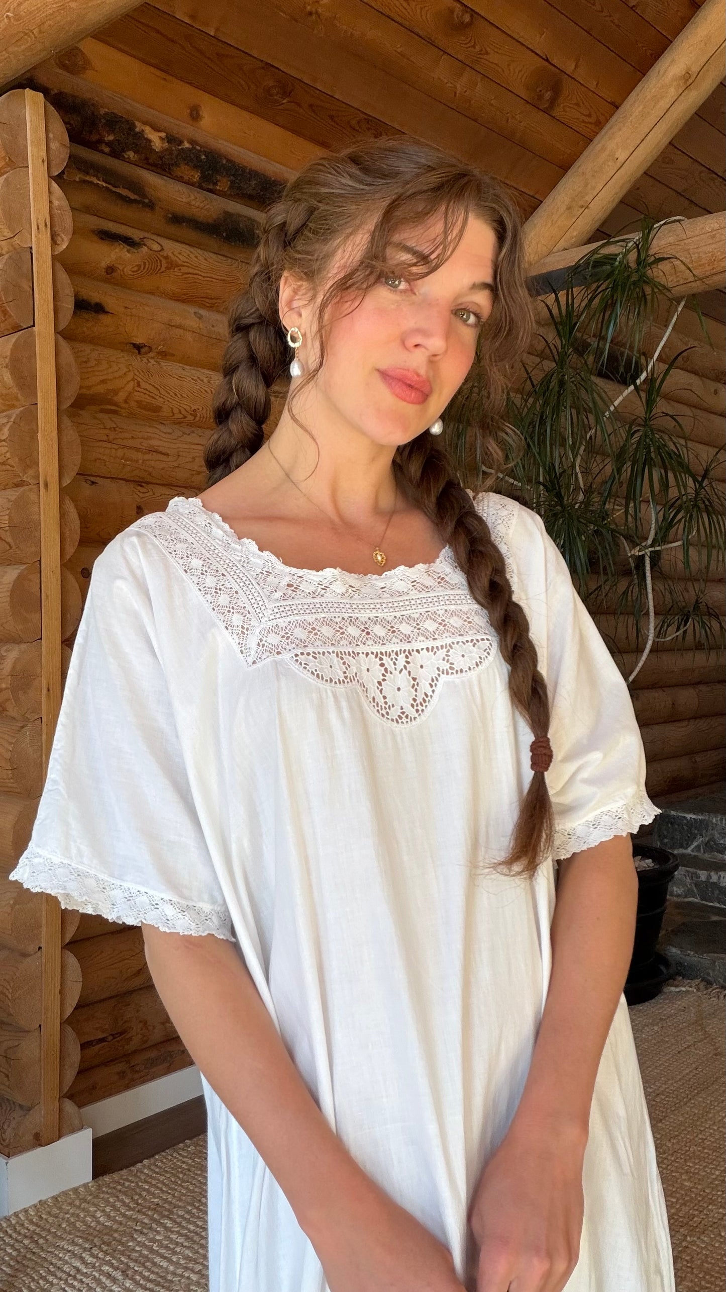 Edwardian Lace Heirloom Cotton Dress