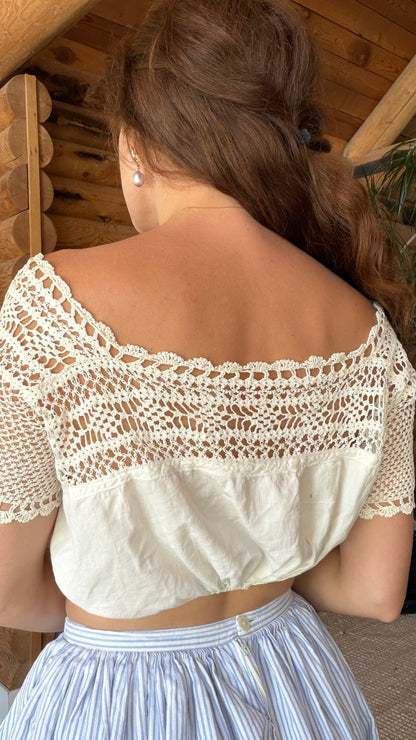Edwardian Crochet Yoke Crop