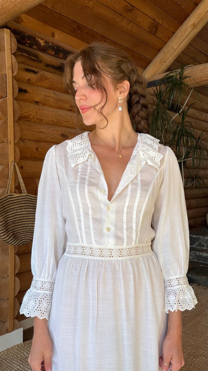 Edwardian French Eyelet Heirloom Dress