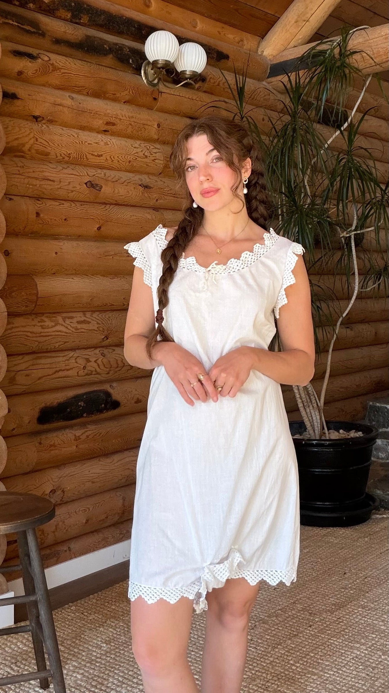 Antique Edwardian Cotton Step-In