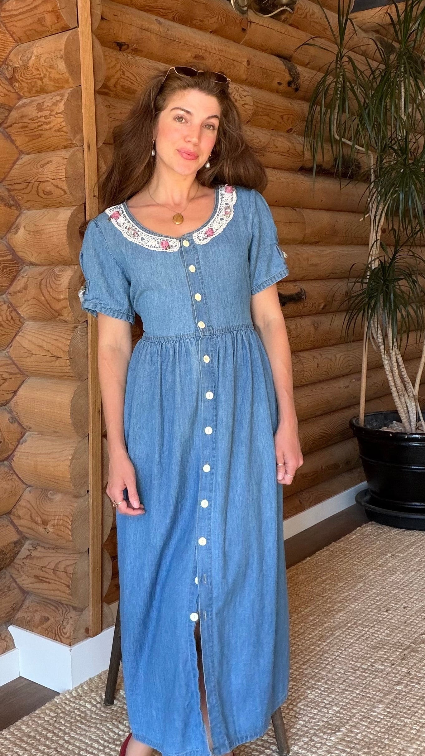 Cottage Rosebud Denim Dress
