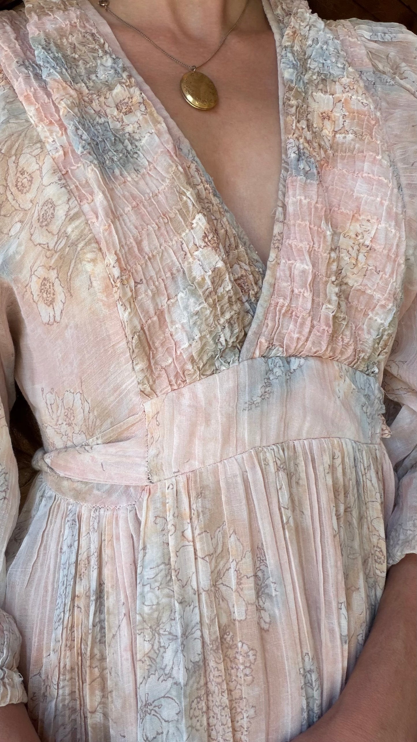 1970s Watercolor Prairie Dress