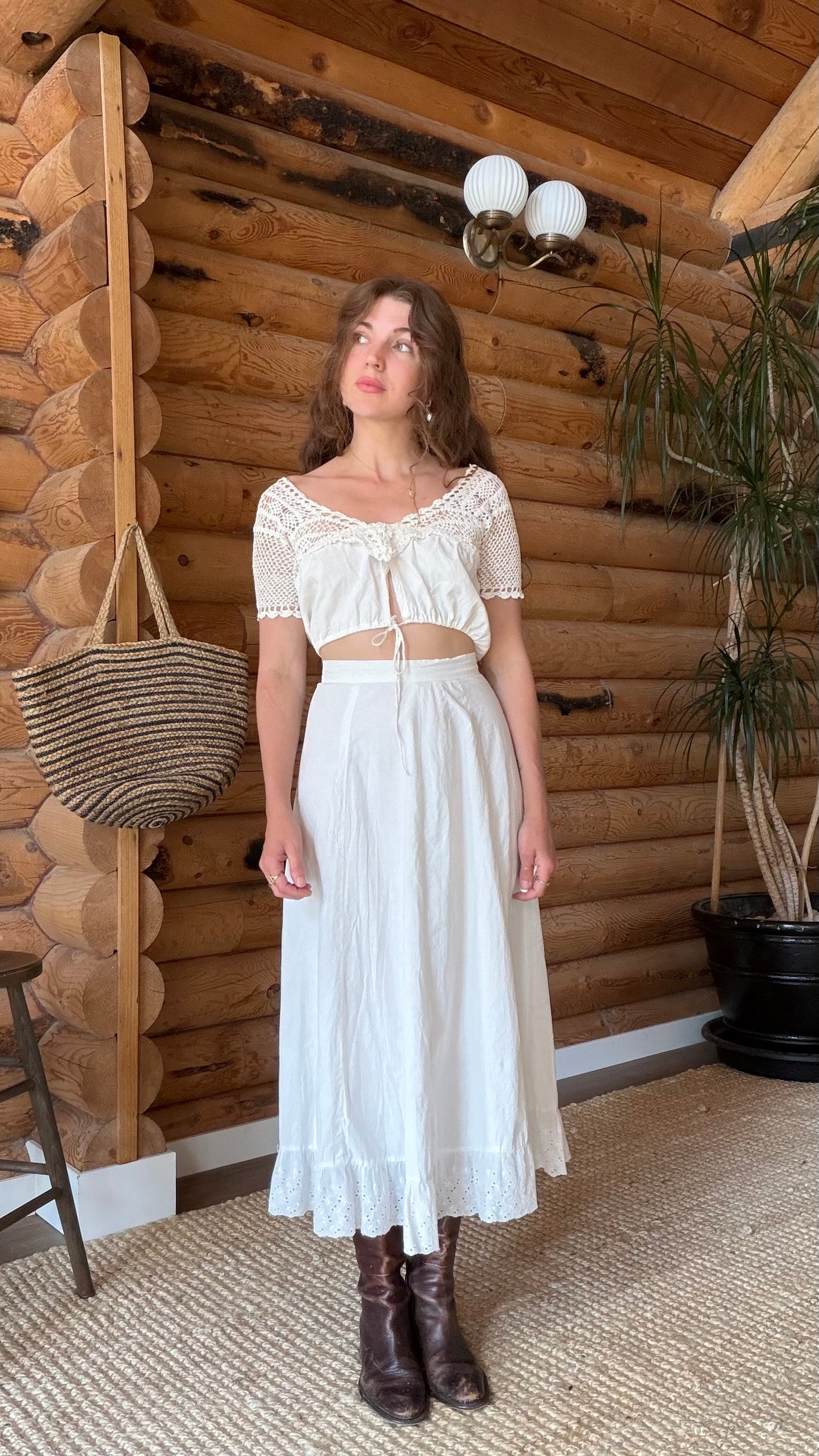 Edwardian Cotton Eyelet Petticoat Skirt