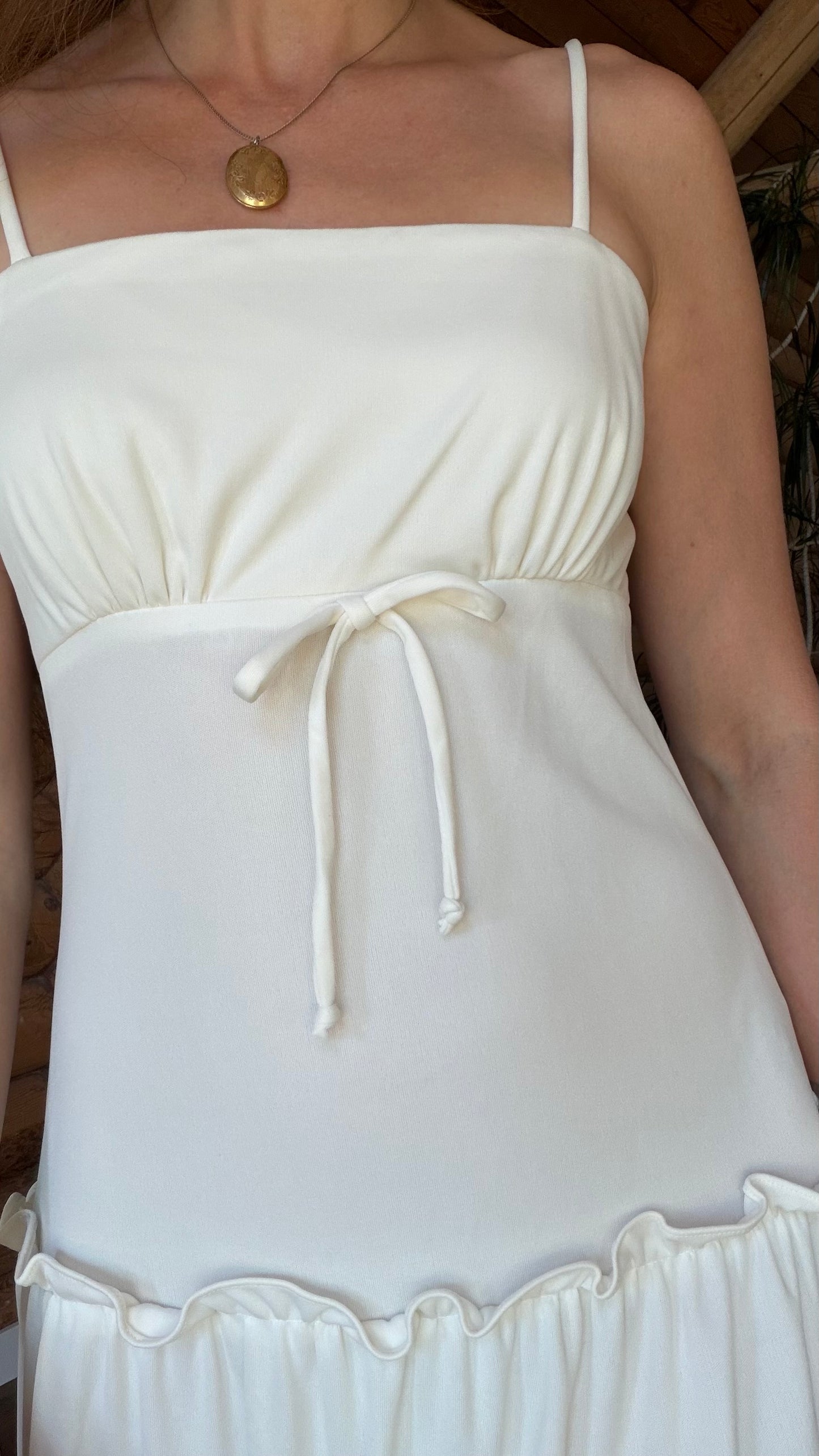 Cream Ruffle Prairie Dress