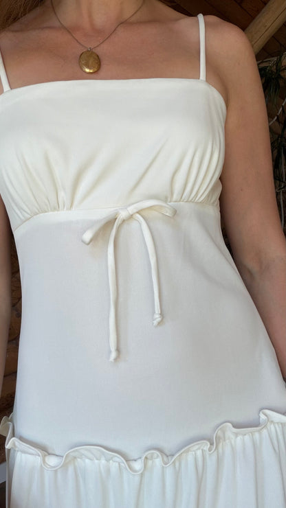 Cream Ruffle Prairie Dress