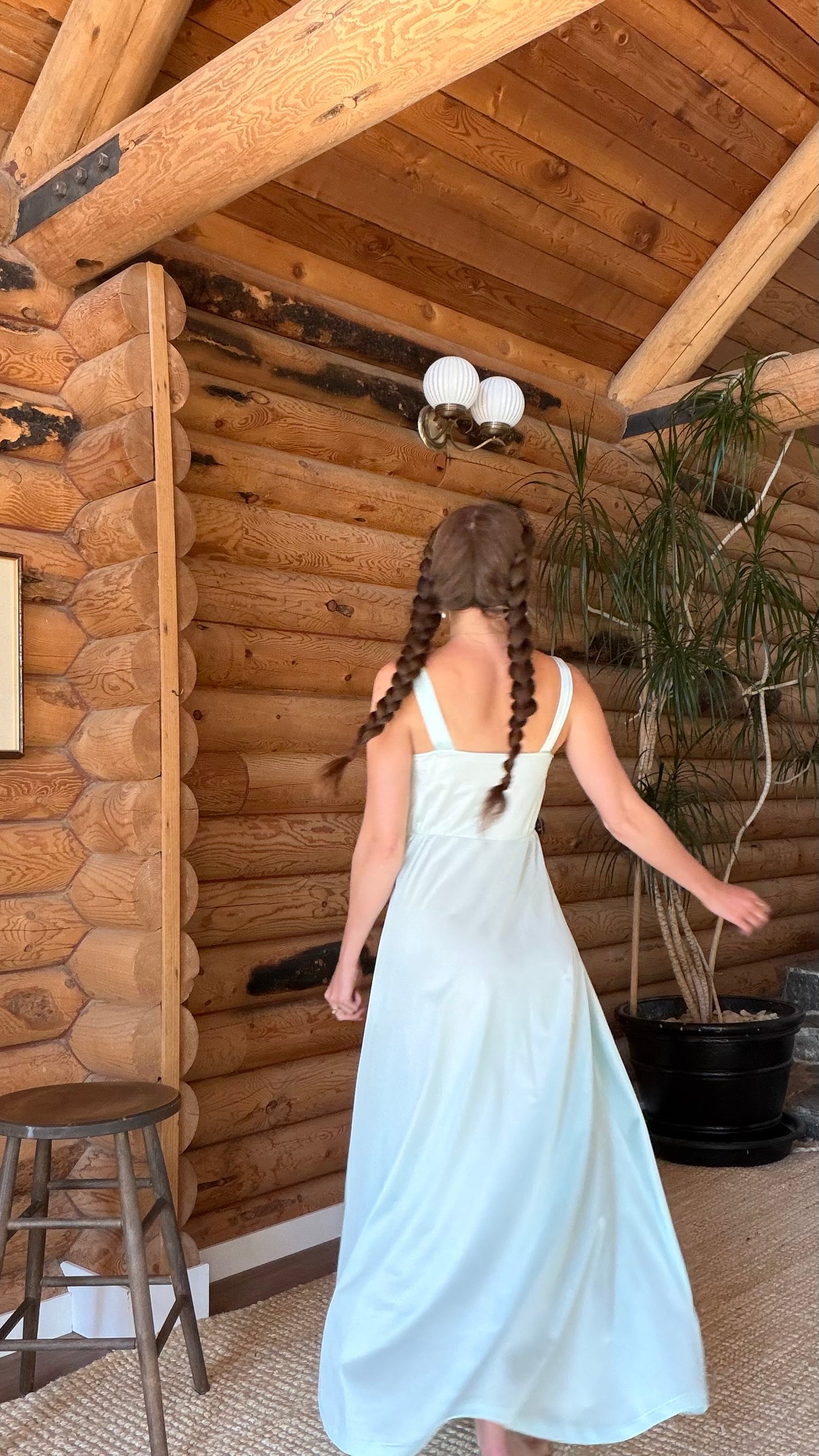 Rare 1970s Seafoam Goddess Nightgown