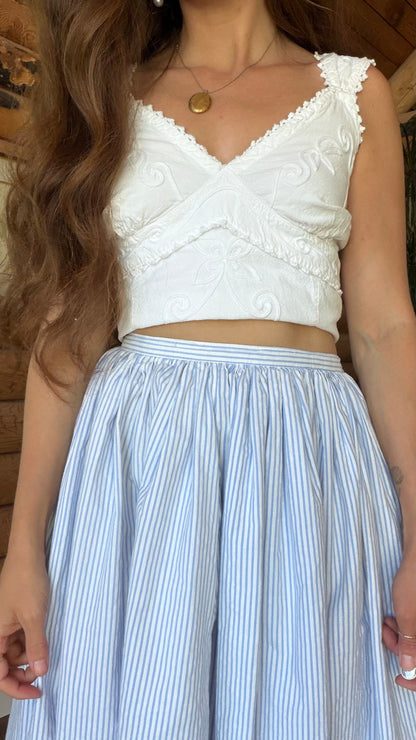 Laura Ashley Ticking Stripe Skirt