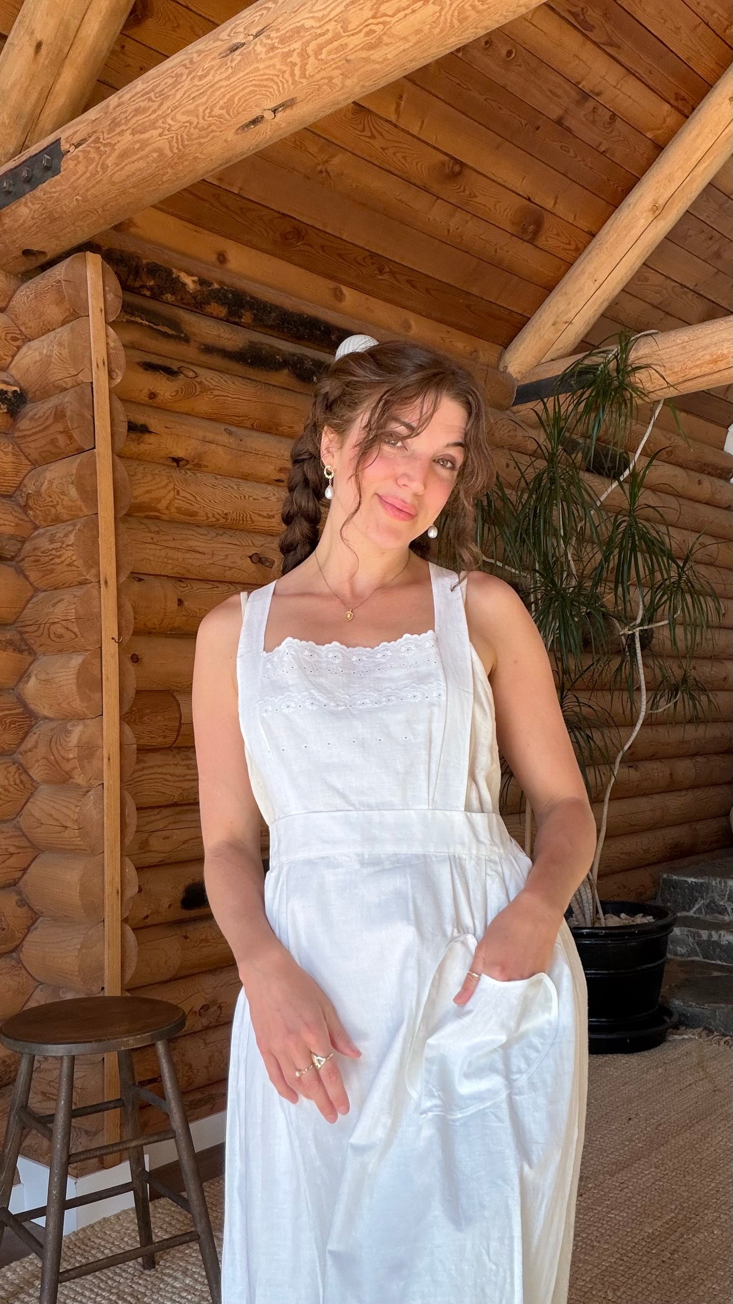 Rare Antique Edwardian Cotton Apron