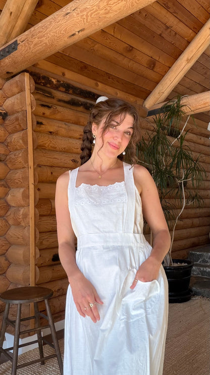 Rare Antique Edwardian Cotton Apron