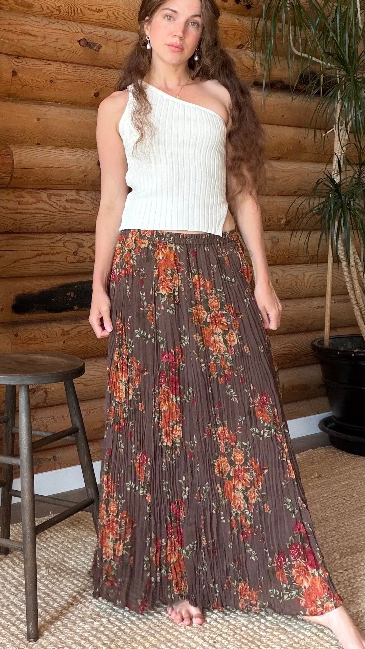 Chocolate Cottage Garden Maxi Skirt