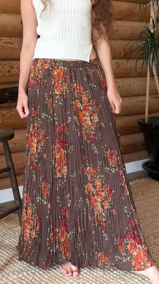 Chocolate Cottage Garden Maxi Skirt