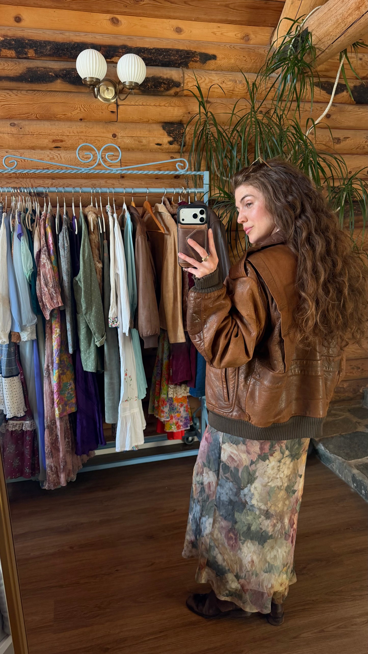 Iconic Brown Leather Bomber Jacket