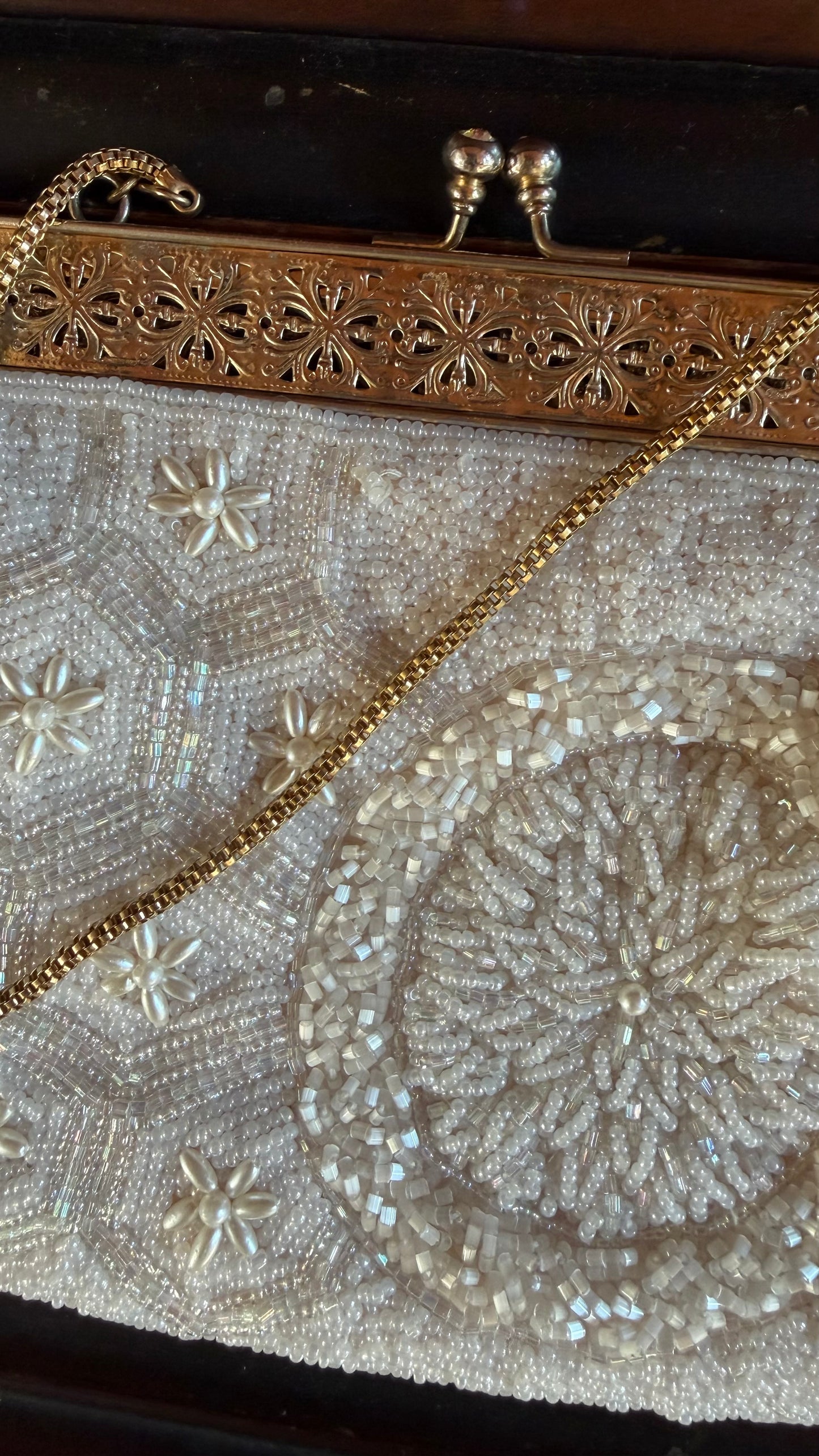 Antique Glass Beaded Evening Bag
