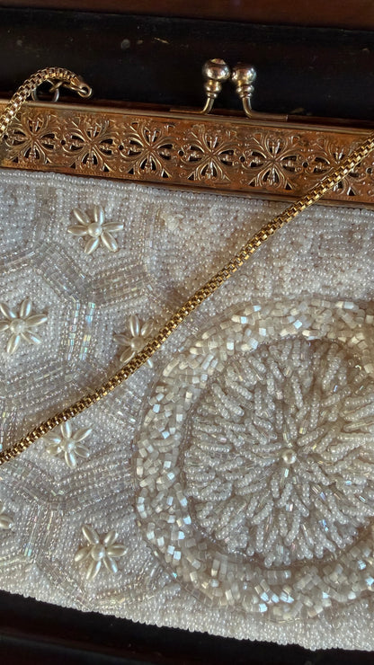 Antique Glass Beaded Evening Bag