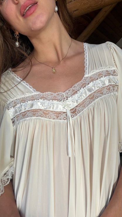 Ivory Lace Yoke Heirloom Gown
