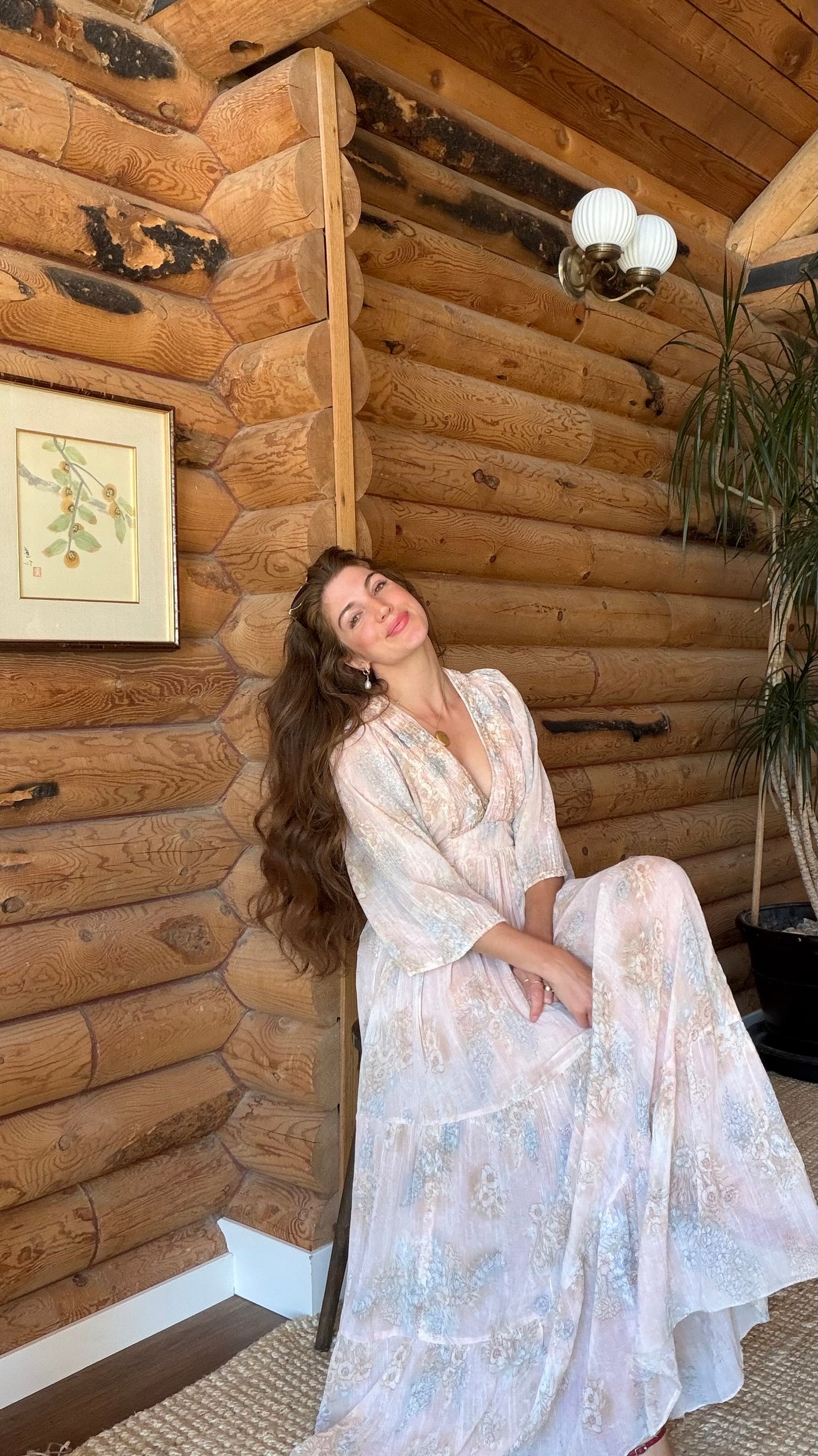1970s Watercolor Prairie Dress