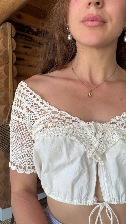 Edwardian Crochet Yoke Crop