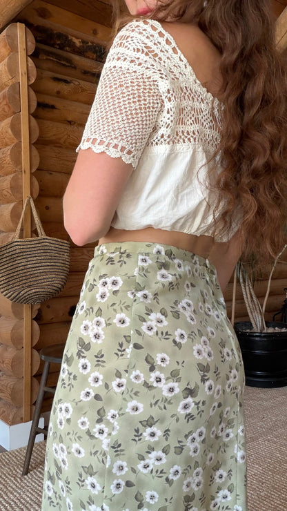 Sage Garden Floral Skirt