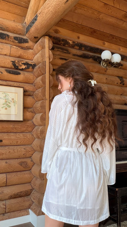 Deadstock White Lace Nightgown & Robe Set