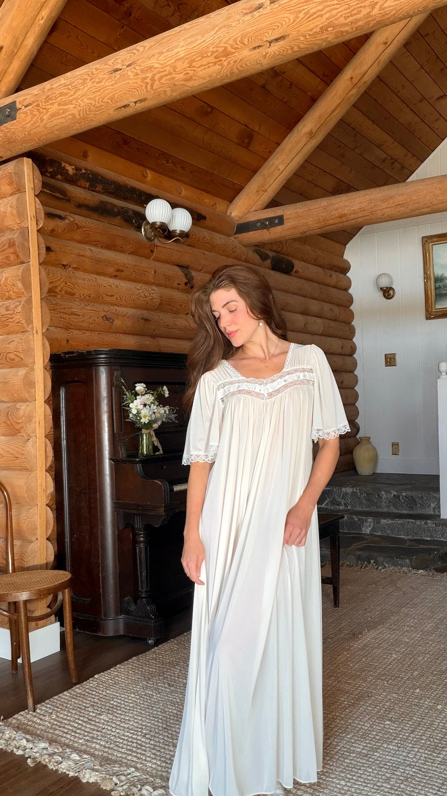Ivory Lace Yoke Heirloom Gown