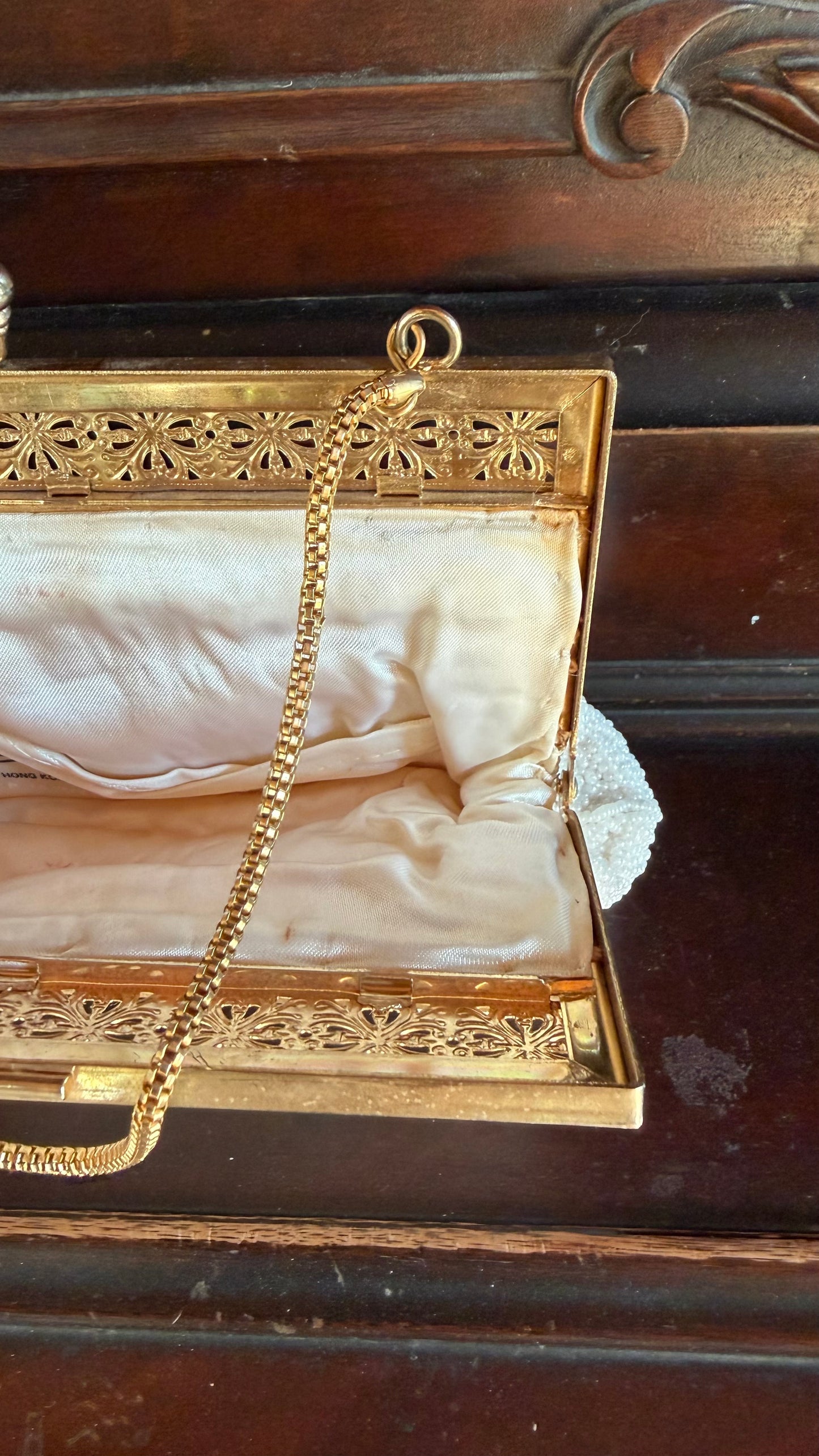 Antique Glass Beaded Evening Bag