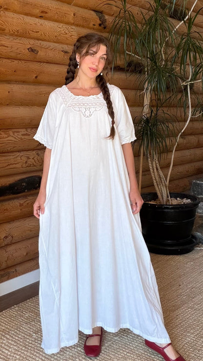 Edwardian Lace Heirloom Cotton Dress