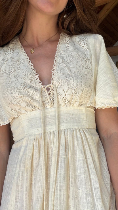 1970s Romantic Prairie Dress