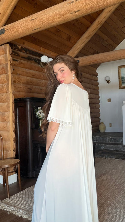 Ivory Lace Yoke Heirloom Gown