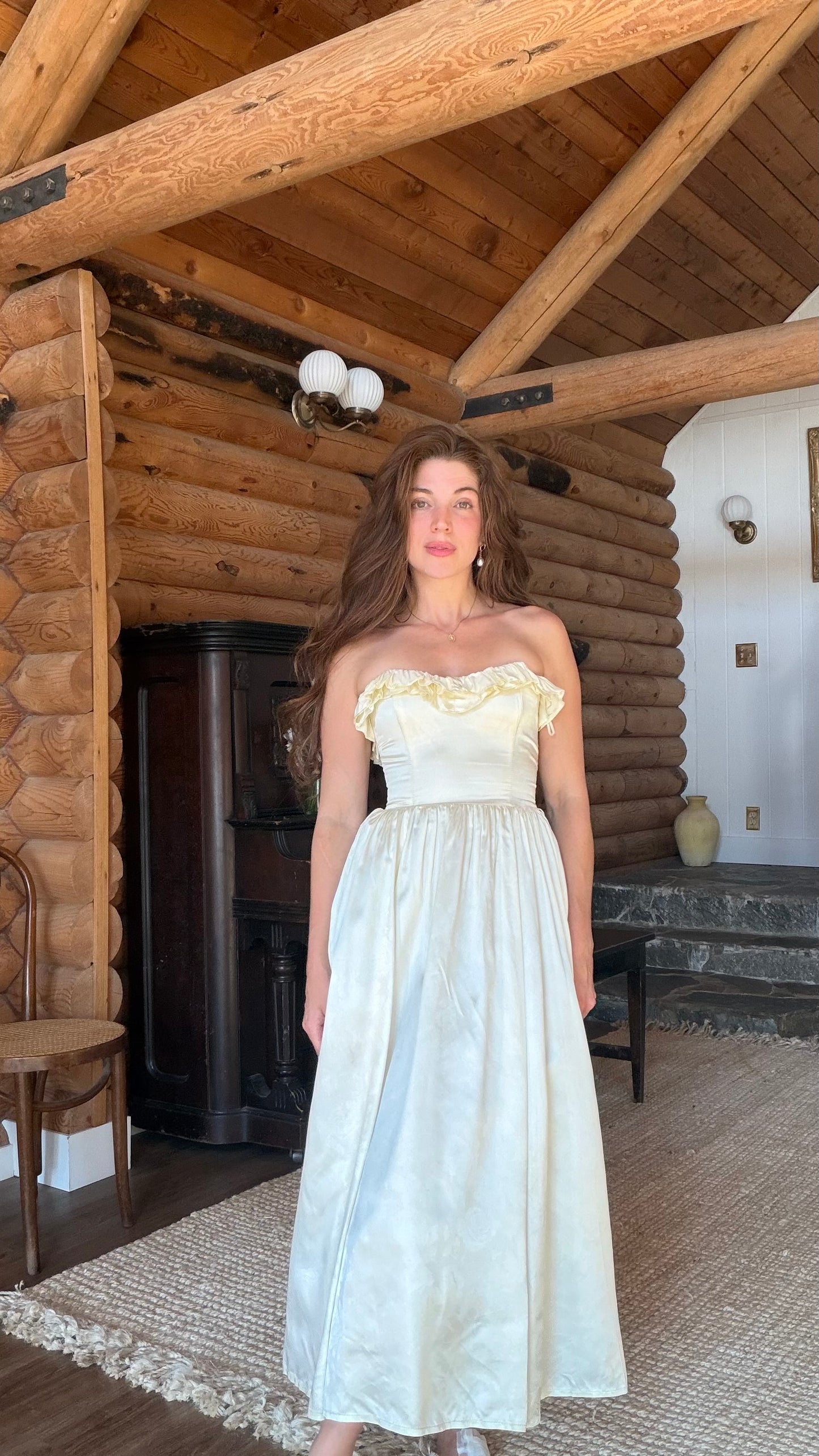 Rare Gunne Sax Buttercream Jacquard Dress
