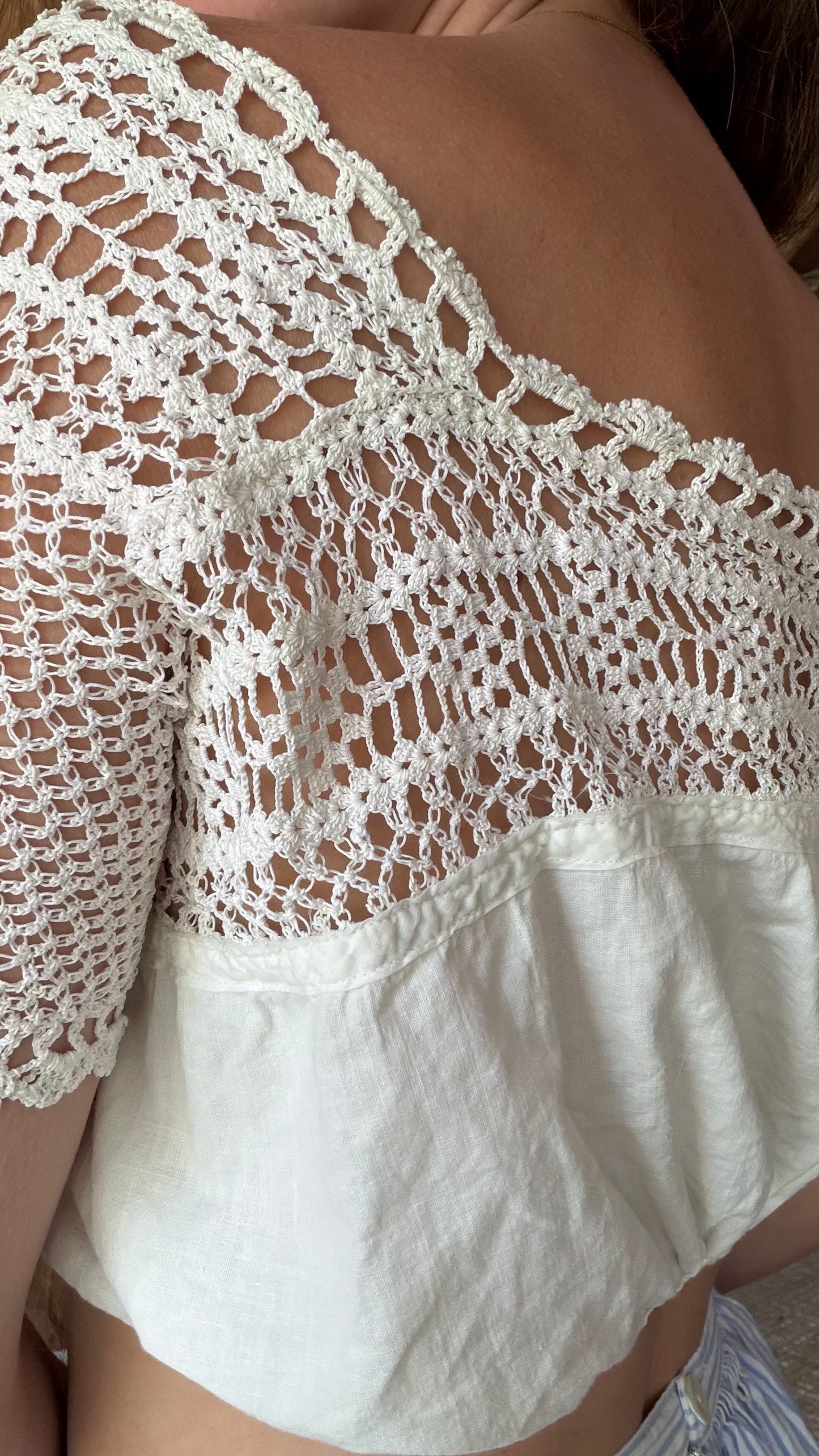 Edwardian Crochet Yoke Crop