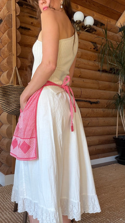 Cherry Gingham Patchwork Apron