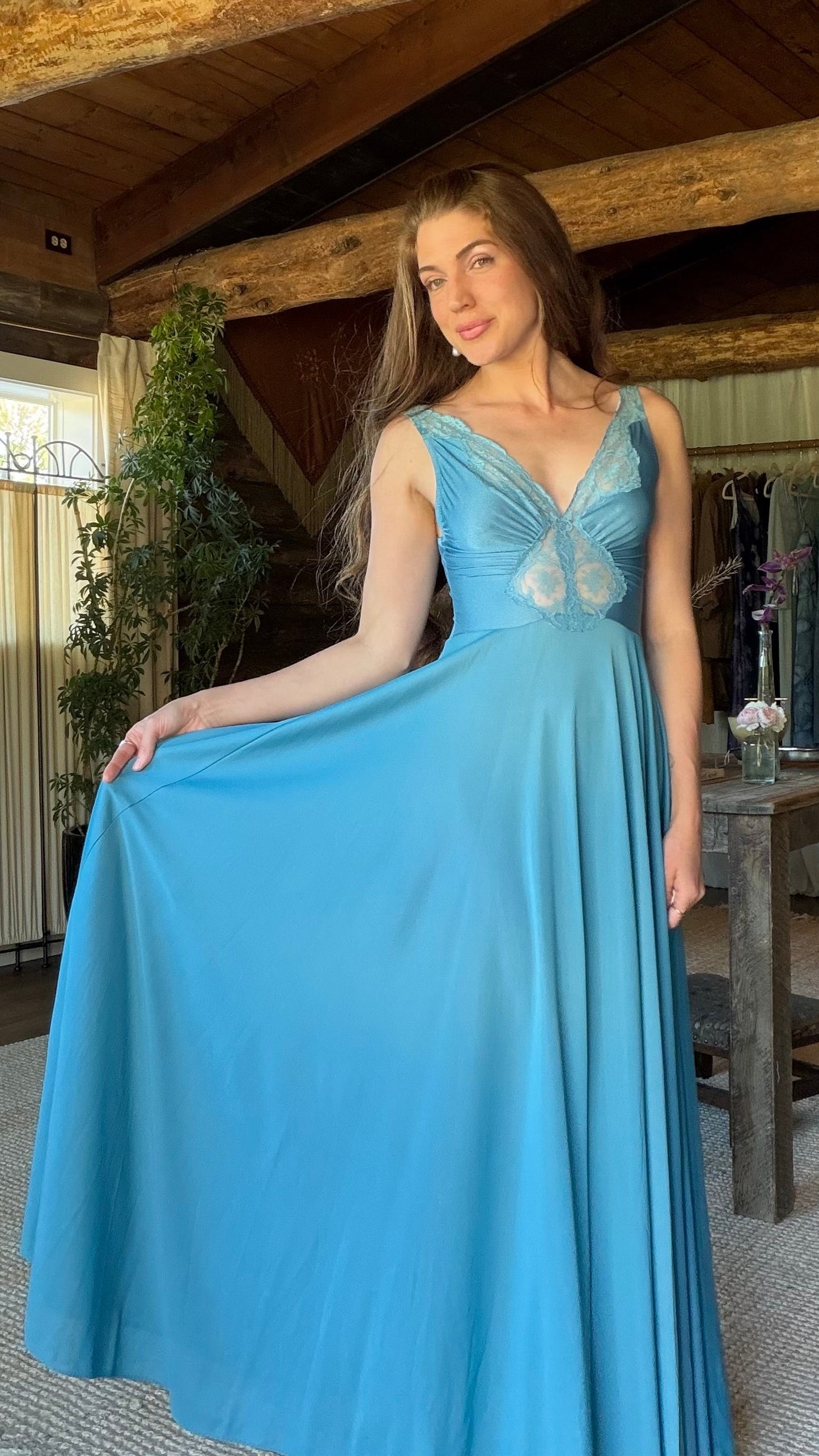 Rare Seafoam Olga Full Sweep Nightgown