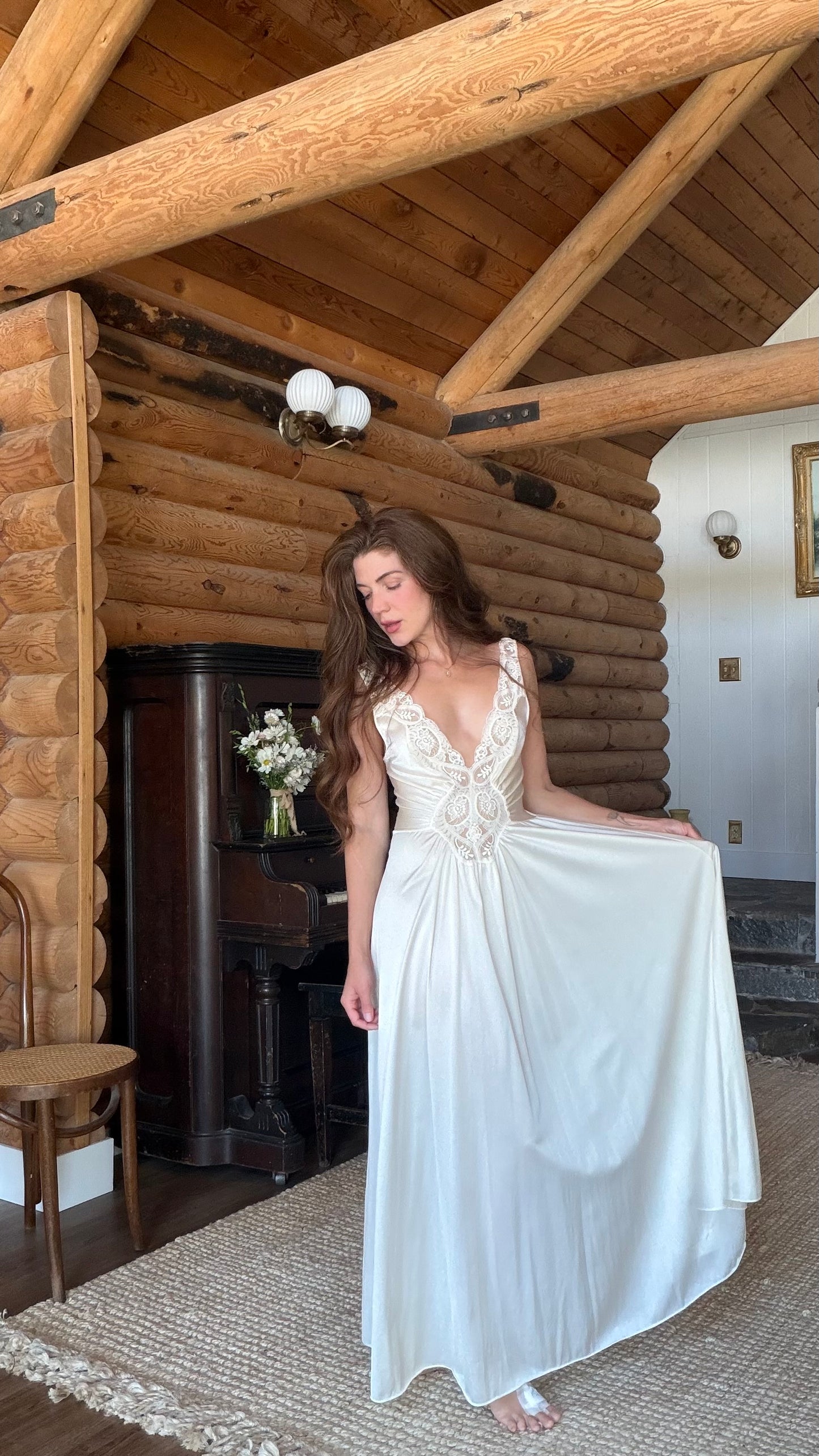 Rare Olga Lace Sweep Nightgown