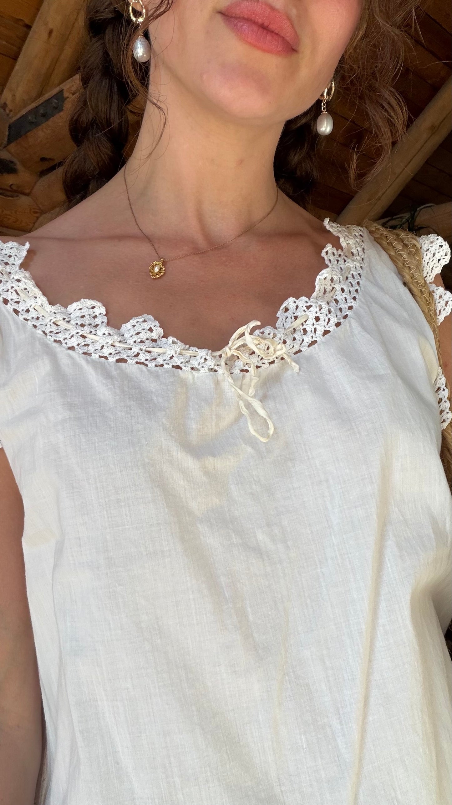Antique Edwardian Cotton Step-In